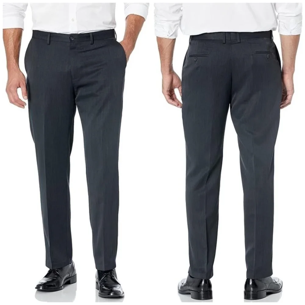 Haggar Men's‎ Dress Pants No Iron Charcoal Gray Size 38 x 32